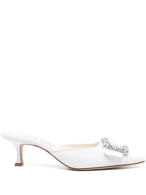 Manolo Blahnik 50mm Maysale mules - White - zdjęcie produktu nr 1