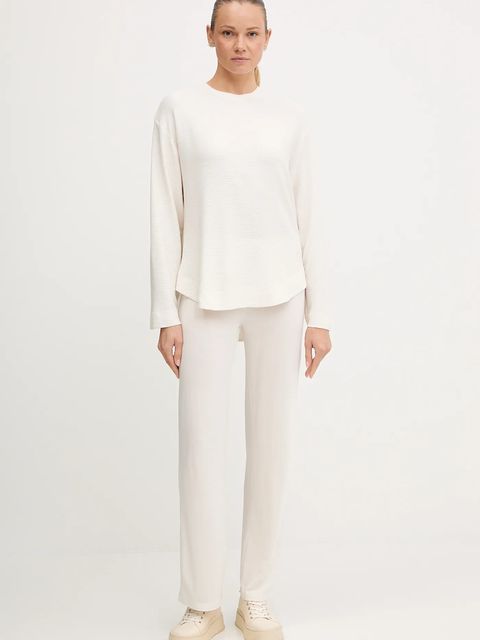 BOSS bluza lounge damska kolor beżowy gładka 50535769 - zdjęcie produktu nr 2