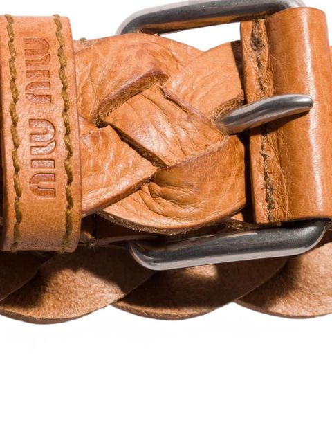 Miu Miu woven leather belt - Brown - zdjęcie produktu nr 2