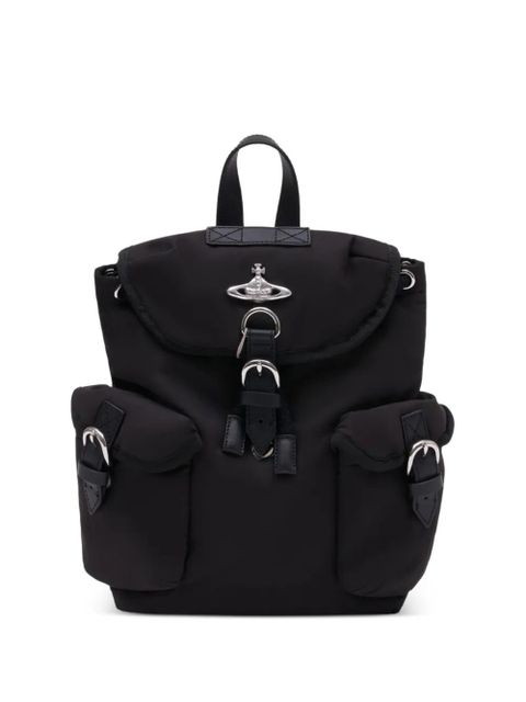 Vivienne Westwood small Highland logo-plaque backpack - Black