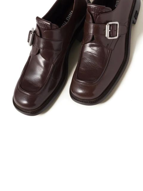 Miu Miu leather brogue shoes - Brown