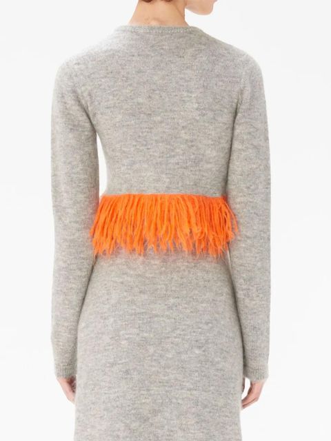 JW Anderson fringed-hem knitted jumper - Grey - zdjęcie produktu nr 2