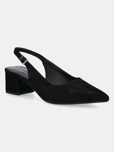 Vagabond Shoemakers czółenka zamszowe MARTA kolor czarny na słupku z odkrytą piętą 5928-140-20 - zdjęcie produktu nr 1