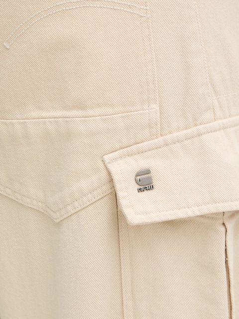 G-Star spodnie bawełniane Cargo 3D boyfriend damskie kolor beżowy proste high waist D27022-E078
