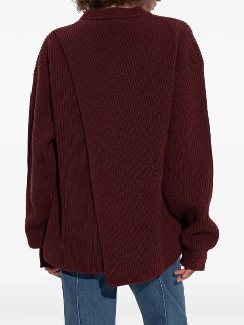 Jil Sander ribbed wool sweater - Red