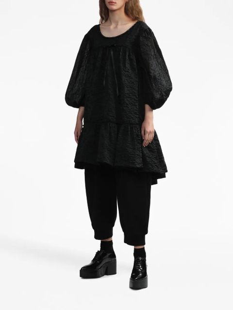 Simone Rocha bow-detail puff-sleeve dress - Black