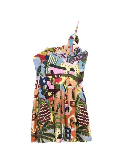 FARM Rio graphic-print bow-detail dress - Blue - zdjęcie produktu nr 1