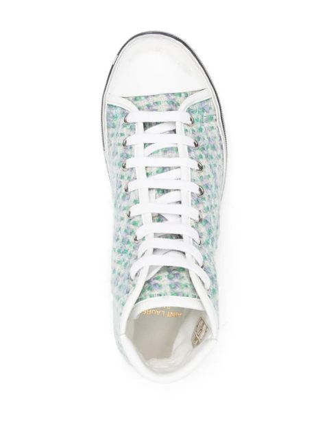 Saint Laurent logo-patch sneakers - Green