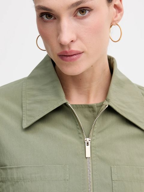 Sisley kurtka kolor zielony przejściowa oversize 2T7GLN05Y