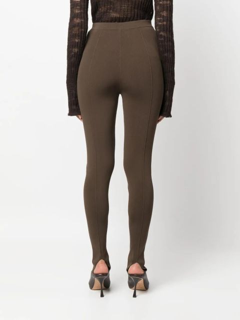 Nanushka stirrup-cuffs high-waisted leggings - Brown