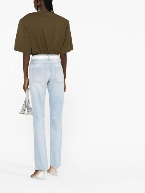 The Attico high-waisted straight-leg jeans - Blue