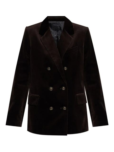 Zadig&Voltaire double-breasted velvet blazer - Brown - zdjęcie produktu nr 1