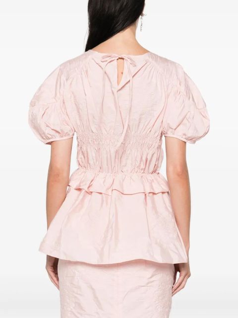 Cecilie Bahnsen puff-sleeve ruffled top - Pink
