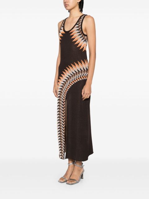 Rabanne graphic print maxi dress - Brown
