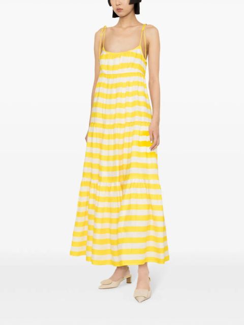 ZIMMERMANN Alight striped linen midi dress - Yellow