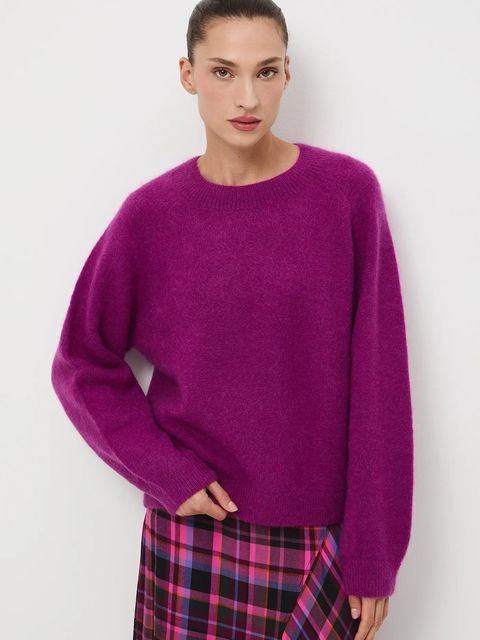 Medicine sweter damski kolor fioletowy ciepły