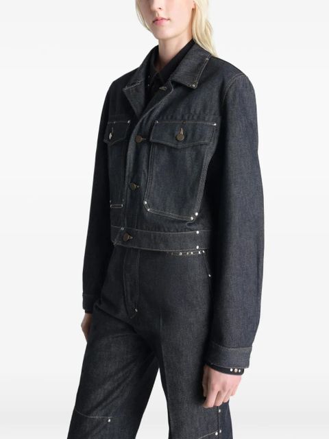 LEMAIRE studded cropped denim jacket - Blue
