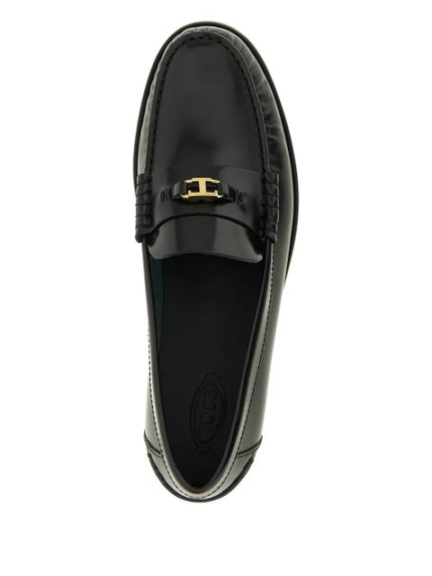 Tod's hardware-leather loafers - Black