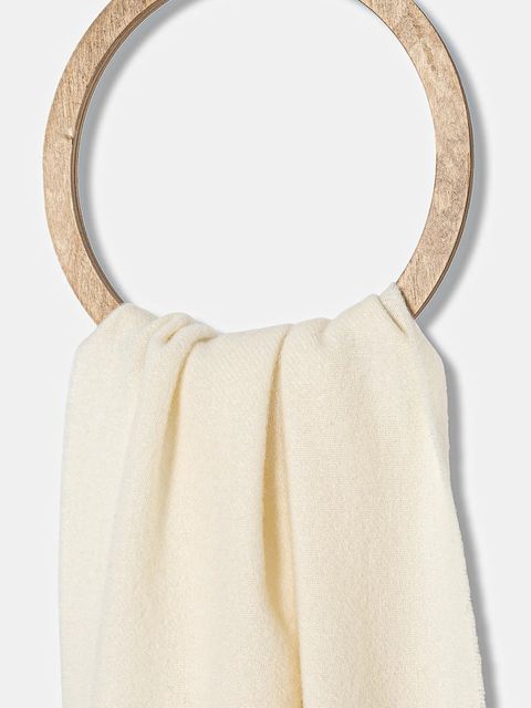 Weekend Max Mara szalik wełniany SCOGLIO damski kolor beżowy gładki 2525546105600 - zdjęcie produktu nr 2