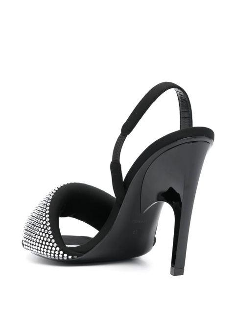 The Attico Rem 105mm crystal-embellished sandals - Black