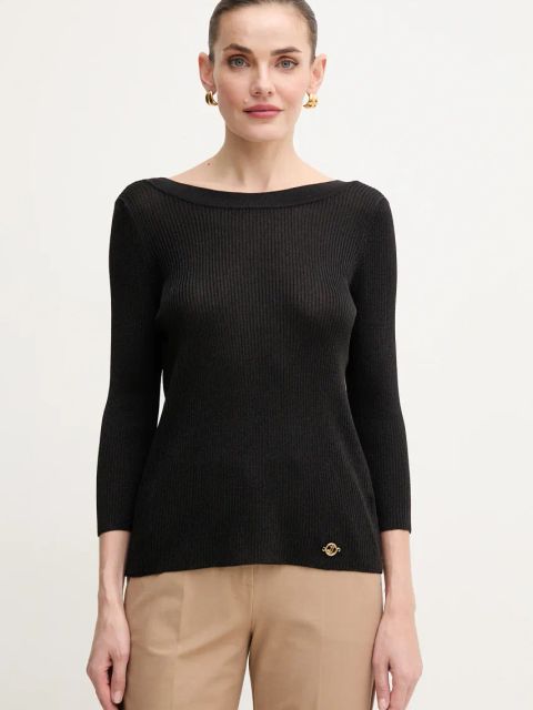 Luisa Spagnoli sweter damski kolor czarny lekki 100011