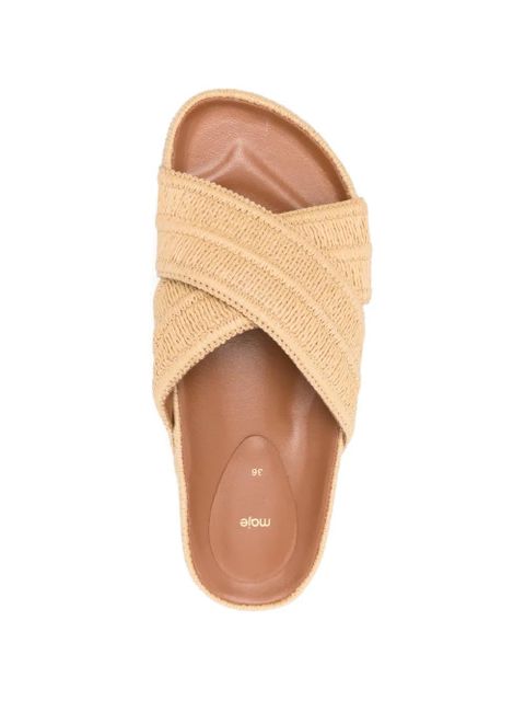 Maje woven crossover mules - Neutrals