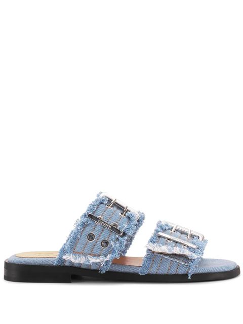 GANNI Feminine denim sandals - Blue - zdjęcie produktu nr 1