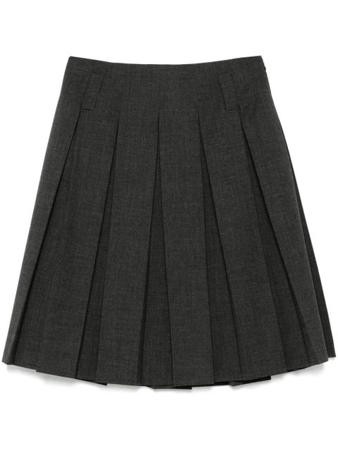 Prada virgin-wool pleated midi skirt - Grey