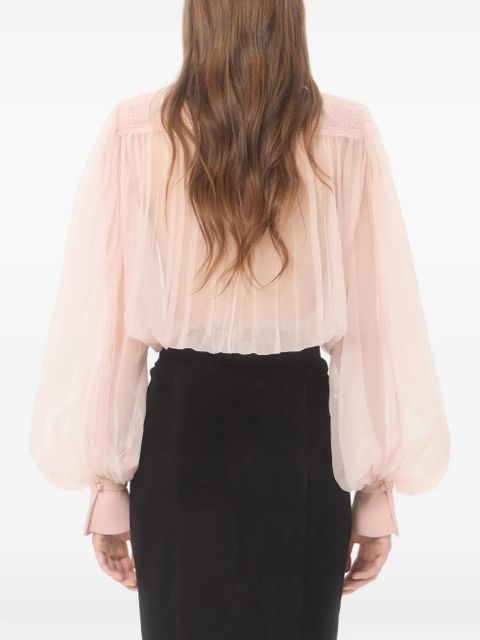 Valentino Garavani Embroidered Organza Top - Pink