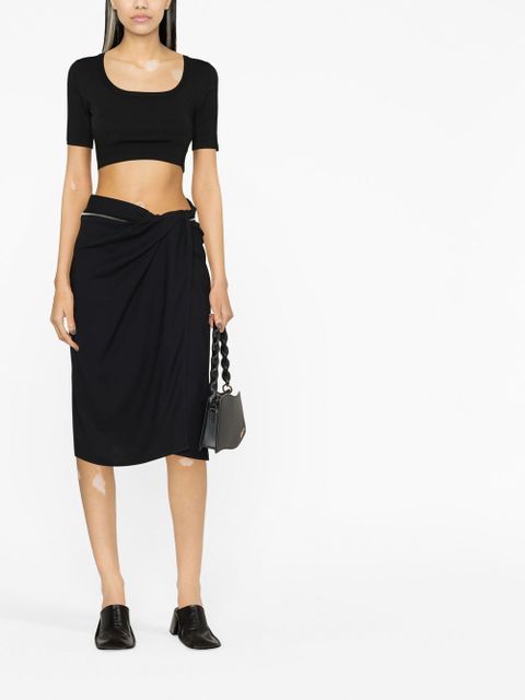 Jacquemus Bodri gathered midi skirt - Black - zdjęcie produktu nr 2
