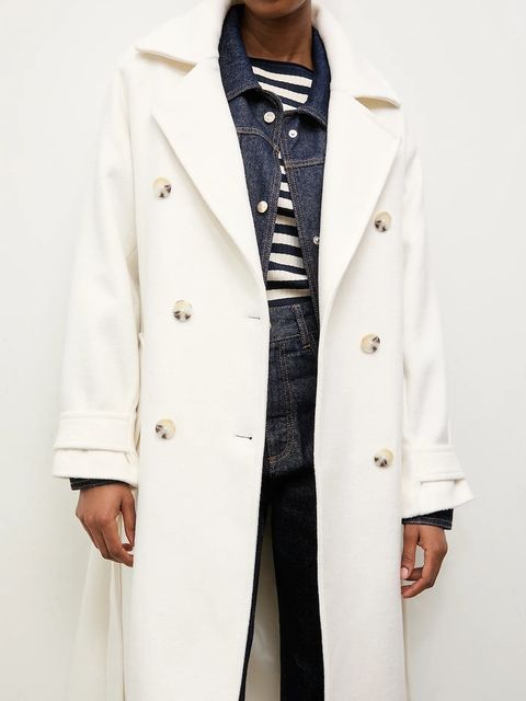 Answear.LAB płaszcz wełniany kolor biały