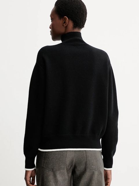 Kenzo sweter z dodatkiem wełny damski kolor czarny z golfem FF62PU7183LF