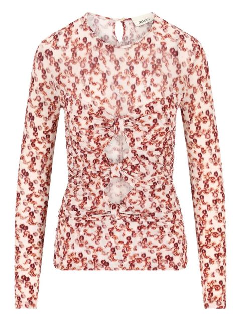 ISABEL MARANT floral-print tie-back top - Red - zdjęcie produktu nr 1