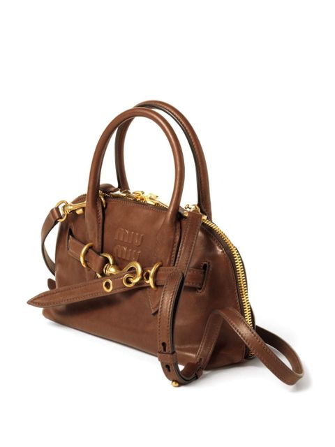 Miu Miu Aventure leather tote bag - Brown