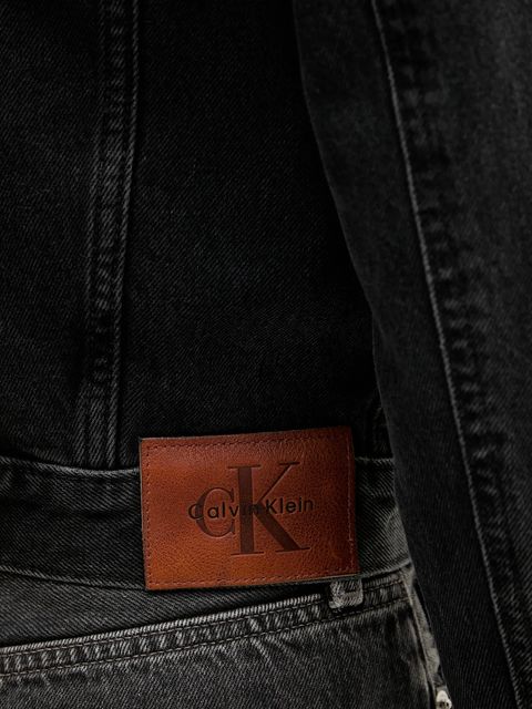 Calvin Klein Jeans kurtka jeansowa kolor czarny przejściowa LV047C658G