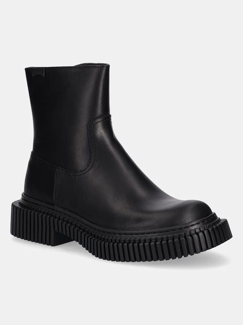 Camper botki skórzane Pix Berlin damskie kolor czarny na płaskim obcasie K400809-001 - zdjęcie produktu nr 1