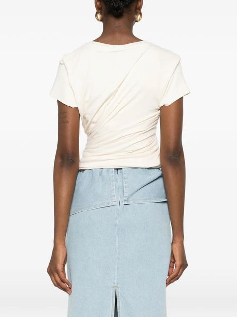 Magda Butrym side-knot detail T-shirt - Neutrals