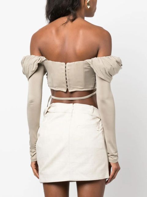 Jacquemus Le haut Spalla off-shoulder blouse - Neutrals