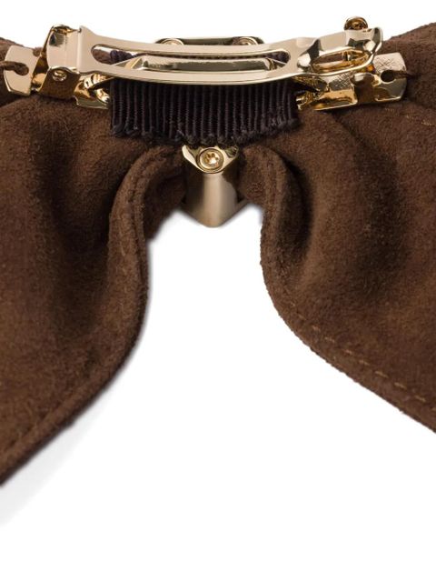 Prada suede bow hair clip - Brown - zdjęcie produktu nr 2