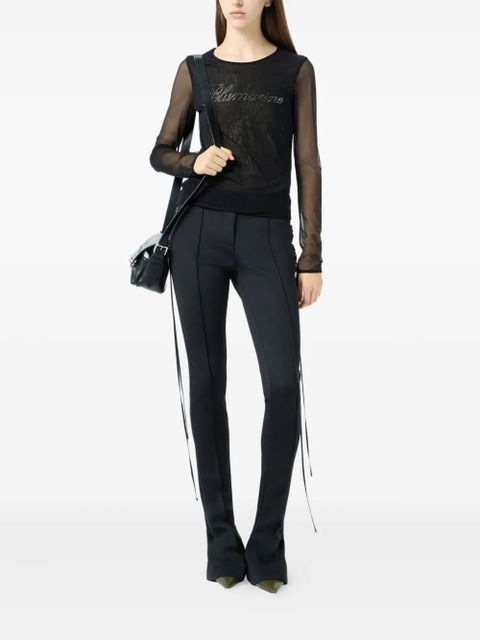 Blumarine embellished mesh top - Black