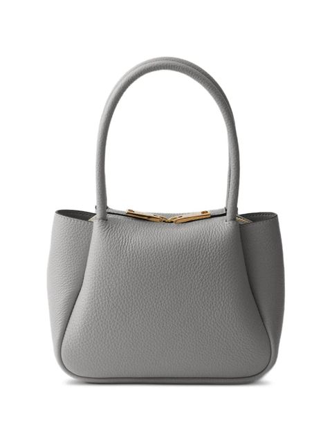 Prada logo-detail leather tote bag - Grey - zdjęcie produktu nr 2