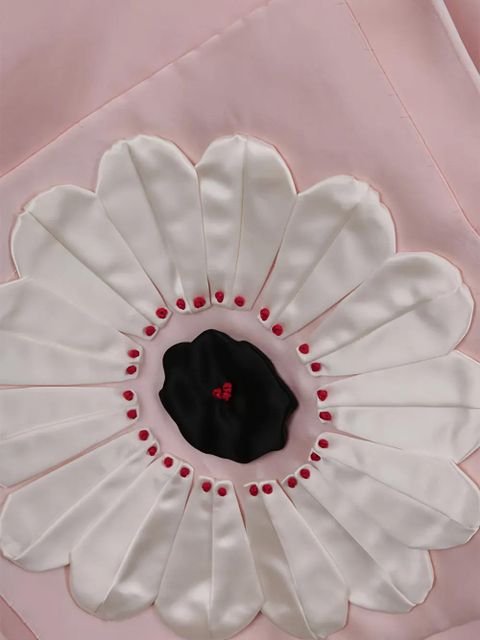 Prada floral-patch stole - Pink