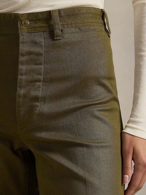 Polo Ralph Lauren spodnie damskie kolor zielony szerokie high waist 211A10723