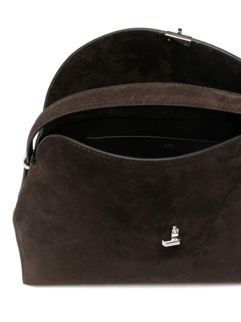 TOTEME T-lock suede top-handle shoulder bag - Brown