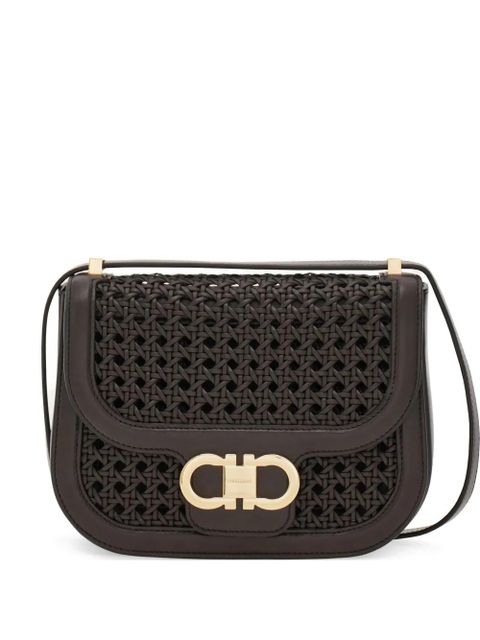 Ferragamo extra small Double Gancini North-South crossbody bag - Brown - zdjęcie produktu nr 1