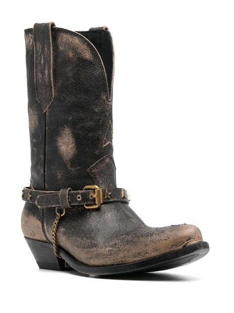 Golden Goose slip-on distressed boots - Black