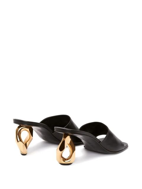 JW Anderson chain heel leather sandals - Black