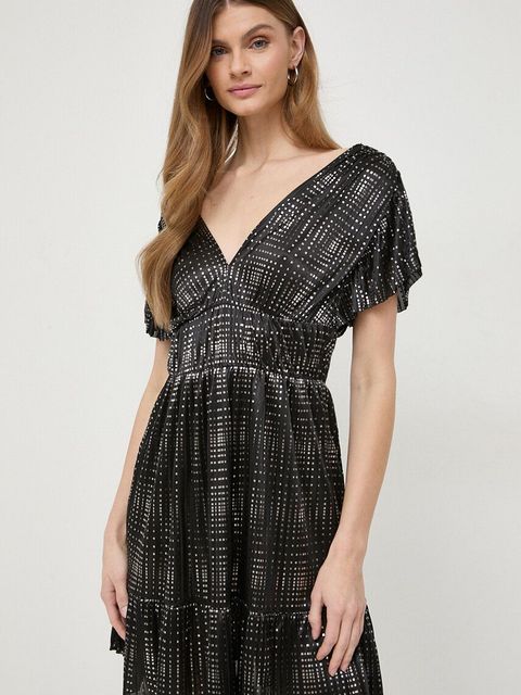 Liu Jo sukienka kolor czarny maxi rozkloszowana