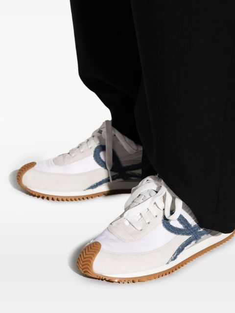 LOEWE Flow Runner 2.0 logo-detail suede sneakers - WHITE LIGHT DENIM