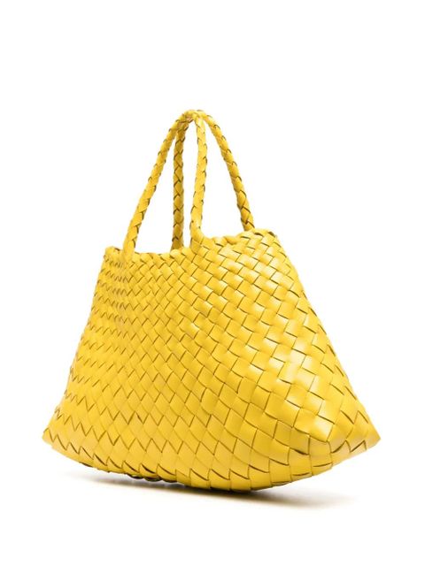 DRAGON DIFFUSION woven leather tote bag - Yellow